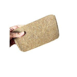 1950s beaded clutch bag Made in Japan faux pearl